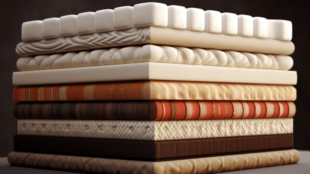 A pile of mattress toppers