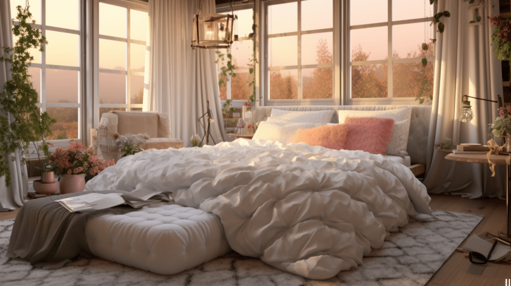 An air mattress adorned with a plush memory foam topper