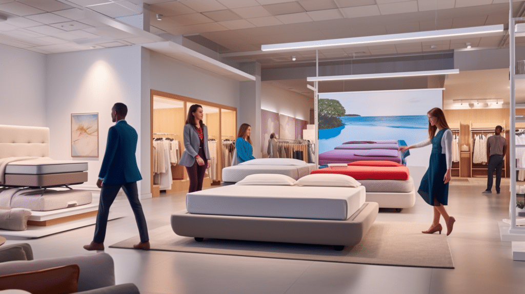 a customer effortlessly returning a mattress to a store
