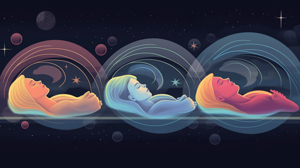 An image showcasing the various stages of sleep