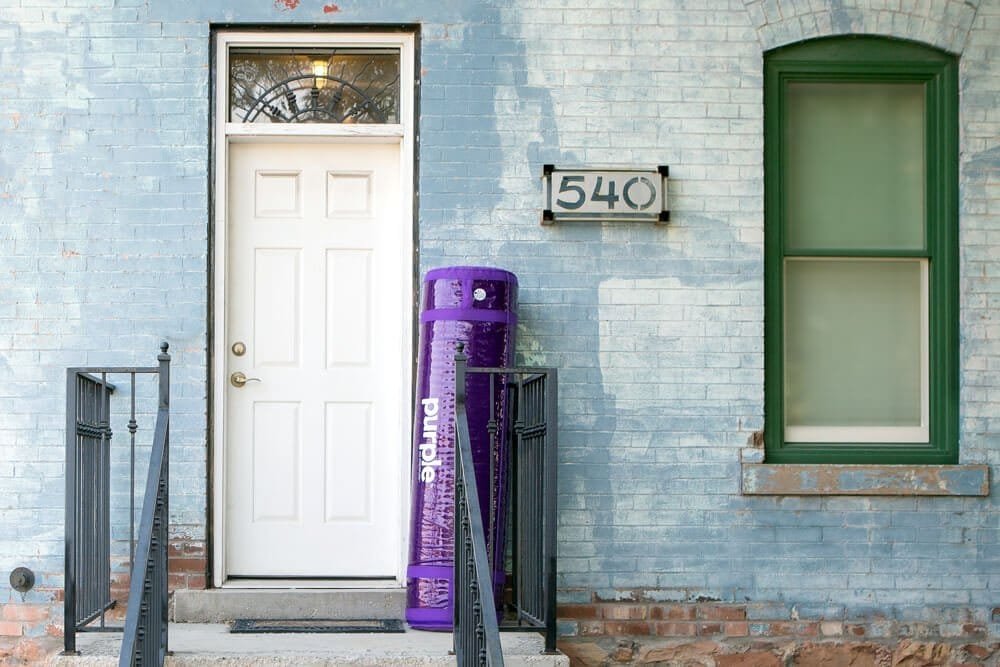 The Purple Bed delivered to a home doorstep