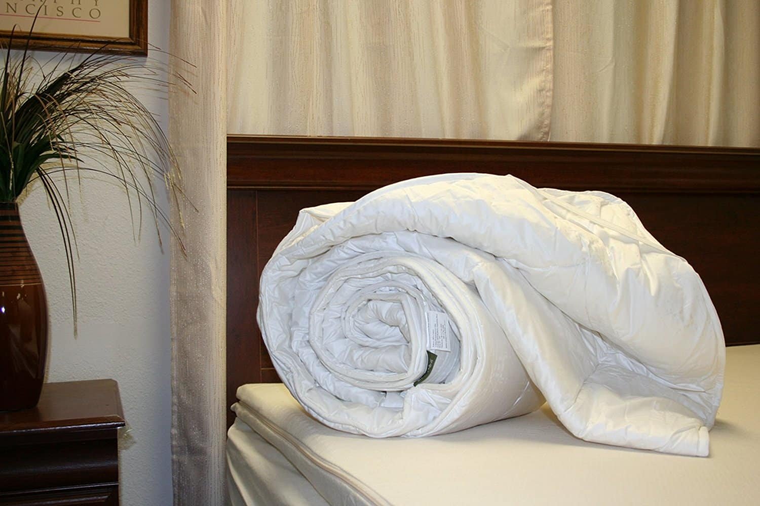 Organic Textiles wool mattress pad with cotton covering