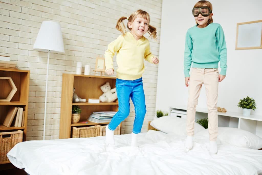 Jumping on the bed