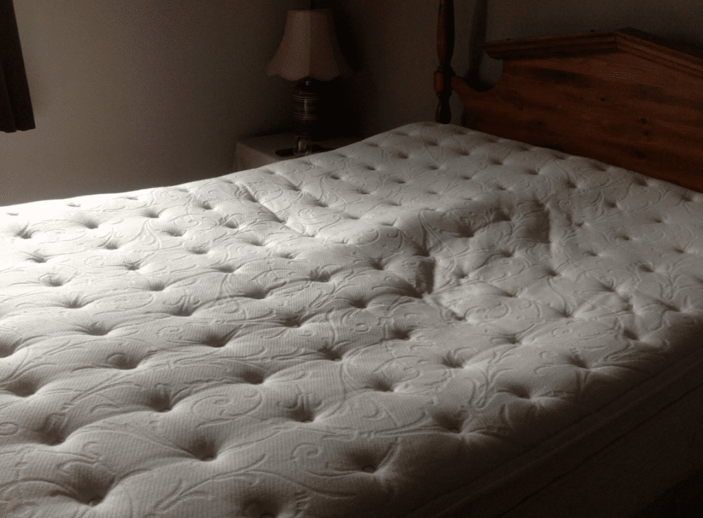 A sagging innerspring mattress
